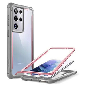 I-BLASON Case For Samsung Galaxy S21 Ultra 5G 6.8” 2021 Ares Series Pink & Gray‎